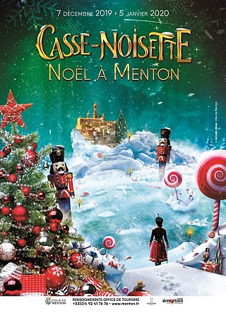 Affiche de Noël à Menton, version [décrivez la version spécifique si nécessaire]