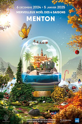 Affiche de Noël à Menton, version [décrivez la version spécifique si nécessaire]